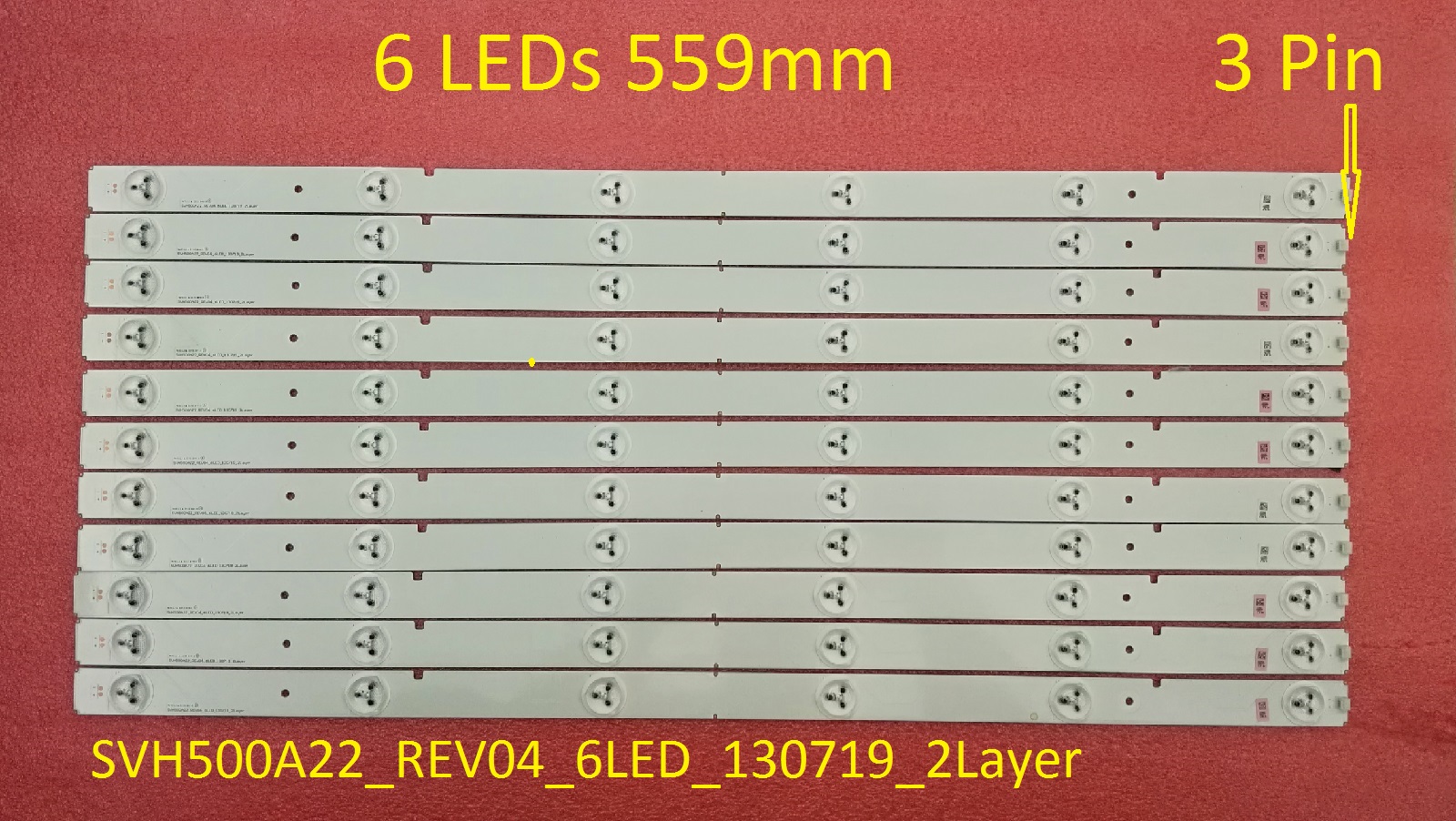 2 Pieces LED50K20JD LED strip SVH500A22-REV04-6LED-130719-2Layer SVH500A22_REV04_6LED_130719_2Layer